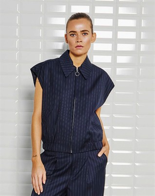 Valentina WBL Vest - Midnight Blue Pinstripe 